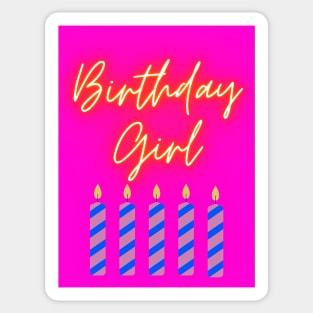 Birthday Girl Five Years Old Sticker